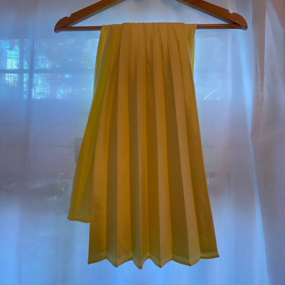 Women's Zara Bright Yellow Pleated Midi-Skirt